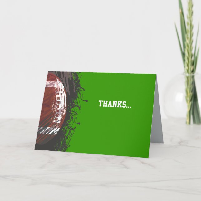 Football Splatter Bar Bat Mitzvah Thank You Card (Front)