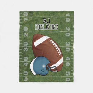 👶 -Football Sport 🏈- Blue Fleece Blanket
