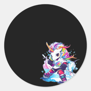 Football Sport Ice Hockey Unicorn Classic Round Sticker