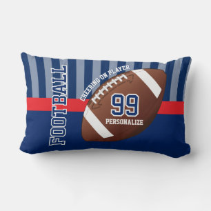 Football Sport in Dark Blue and Red  Lumbar Cushion