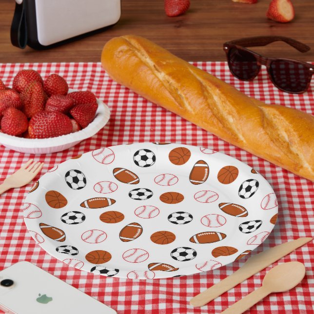 Football Sport Pattern  Paper Plate (Picnic)