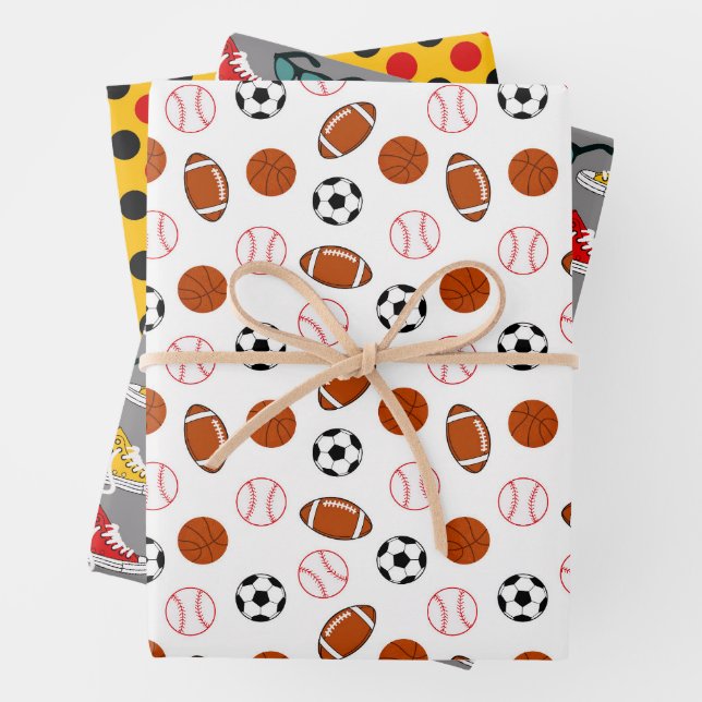 Football Sport Pattern  Wrapping Paper Sheet (In situ)