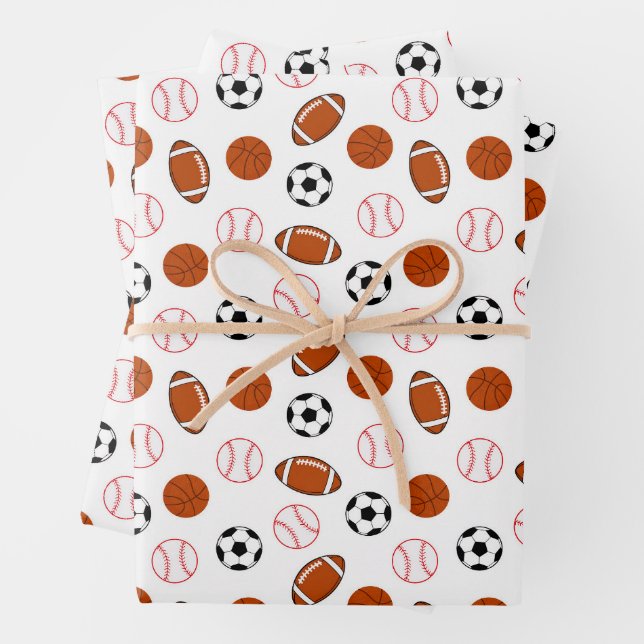Football Sport Pattern  Wrapping Paper Sheet (In situ)