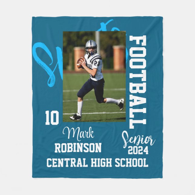 Football Sport Photo Fleece Blanket (Front)