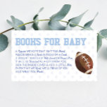 Football Sports Baby Shower Books For Baby Card<br><div class="desc">This is a Blue Football Sports themed baby shower Books For Baby card.

Baby's first library 1st books ticket,  baby shower for boy</div>