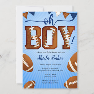 Football Sports Baby Shower Invitation - Oh Boy