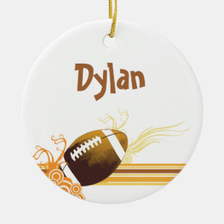 Football Sports Ball Game Personalised Name Ceramic Tree Decoration