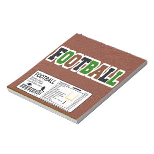 Football Sports Birthday Candy Bar Wrappers Notepad