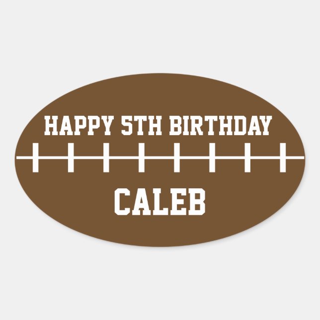 Football Sports Birthday Party Favour Sticker Labe (Front)