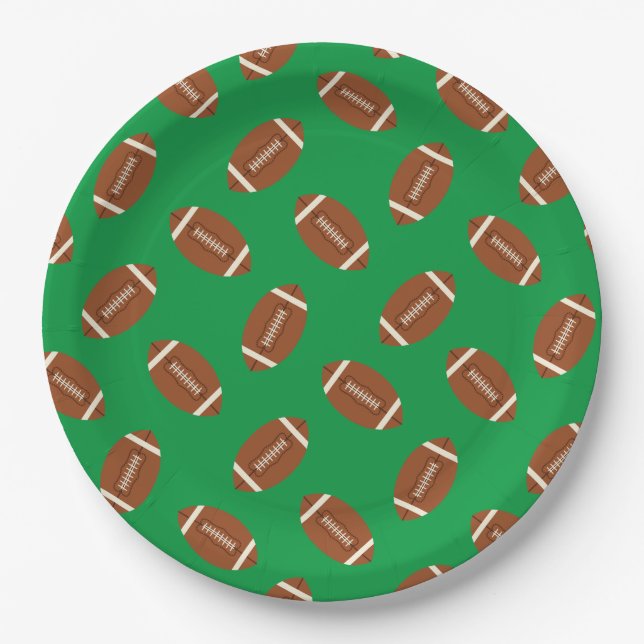 Football Sports Birthday Party Paper Plate (Front)
