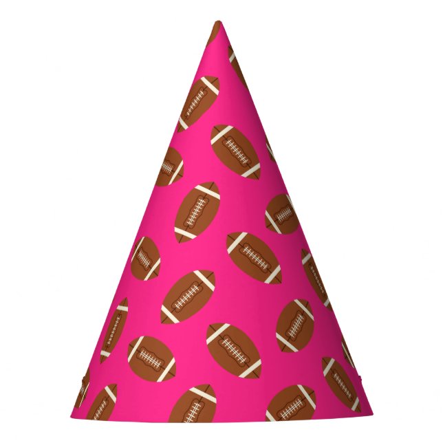 Football Sports Birthday Party Pink Hat (Front)
