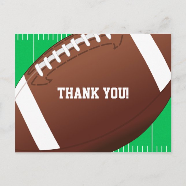 Football Sports Birthday Thank You Postcard (Front)
