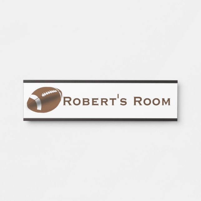 Football Sports Child's Room Door Sign Name (Front)