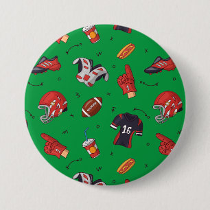 Football Sports Equipment, Food and Drink 7.5 Cm Round Badge