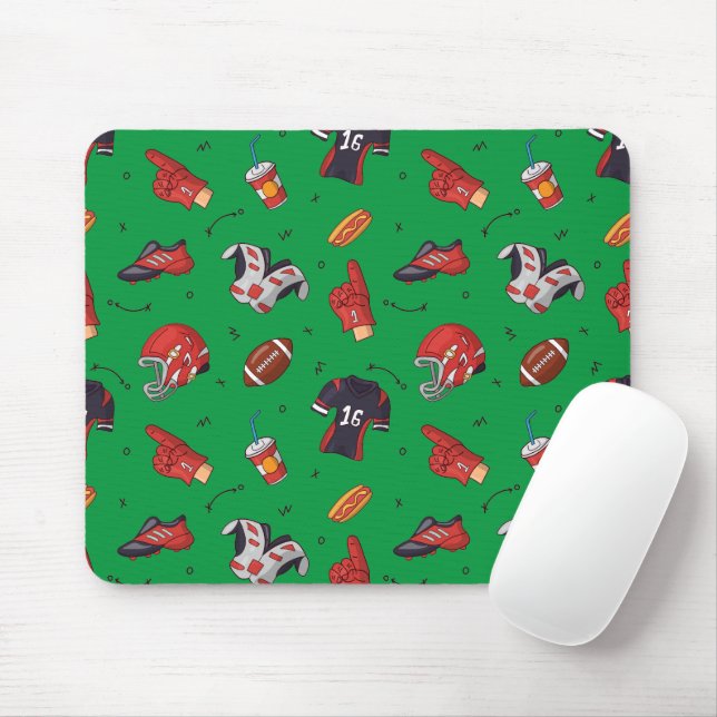 Football Sports Equipment, Food and Drink Mouse Mat (With Mouse)