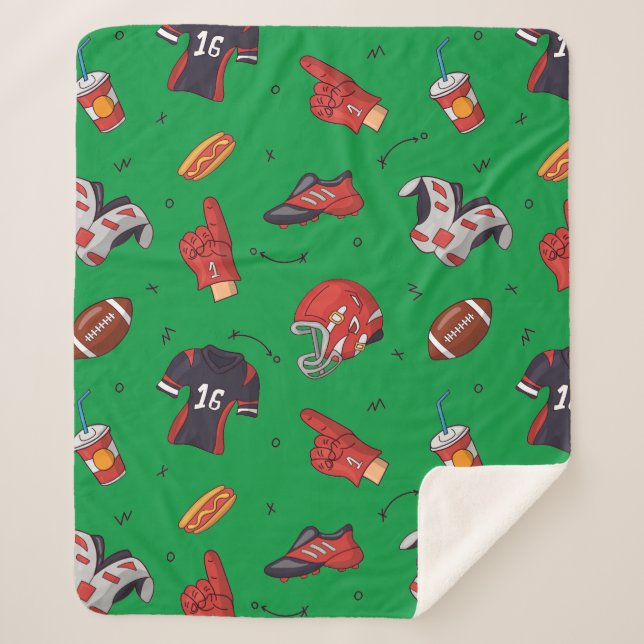 Football Sports Equipment, Food and Drink Sherpa Blanket (Front)