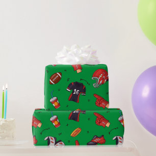 Football Sports Equipment, Food and Drink Wrapping Paper