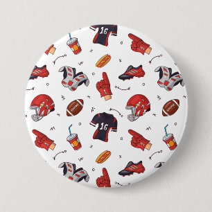 Football Sports Equipment with Food Pattern 7.5 Cm Round Badge