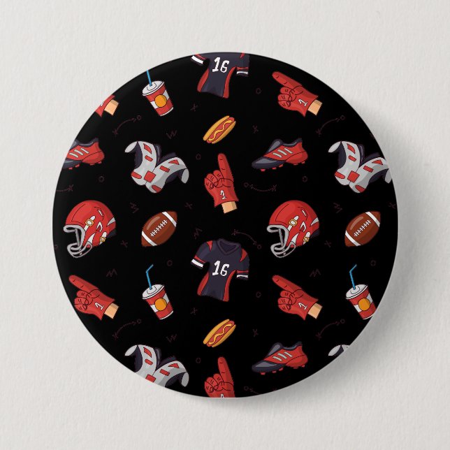 Football Sports Equipment with Food Pattern 7.5 Cm Round Badge (Front)