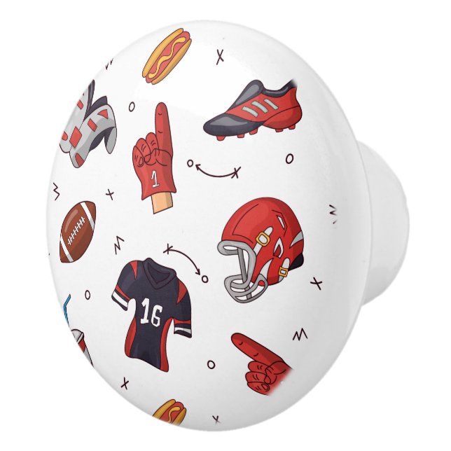 Football Sports Equipment with Food Pattern Ceramic Knob (Right)