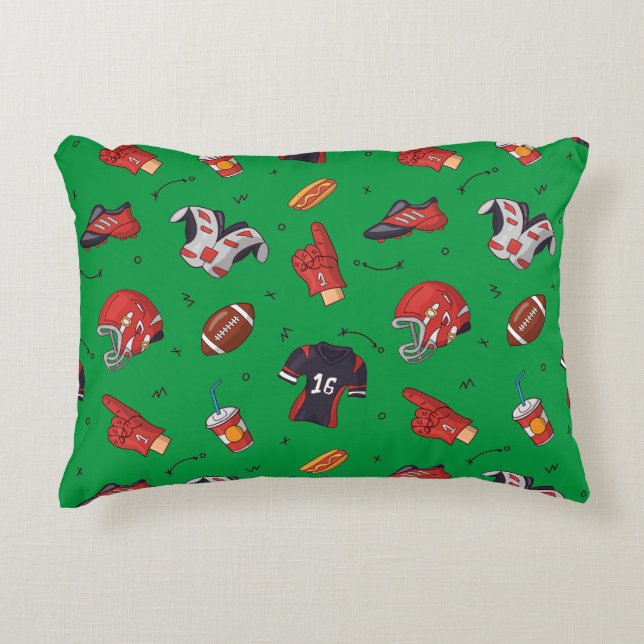 Football Sports Equipment with Food Pattern Decorative Cushion (Front)