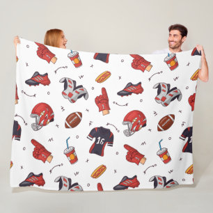 Football Sports Equipment with Food Pattern Fleece Blanket