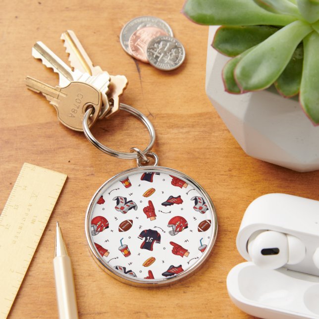 Football Sports Equipment with Food Pattern Key Ring (Desk)