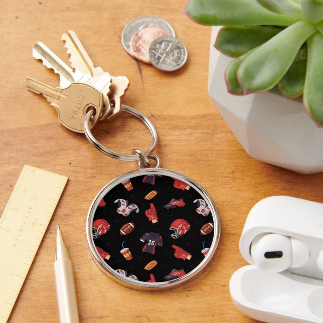 Football Sports Equipment with Food Pattern Key Ring (Desk)