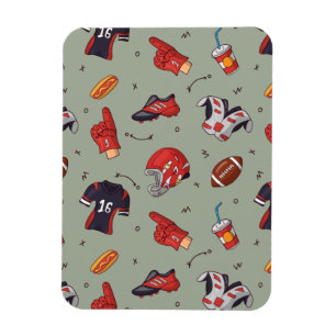 Football Sports Equipment with Food Pattern Magnet
