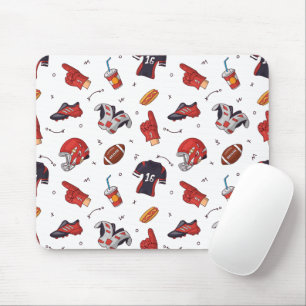 Football Sports Equipment with Food Pattern Mouse Mat