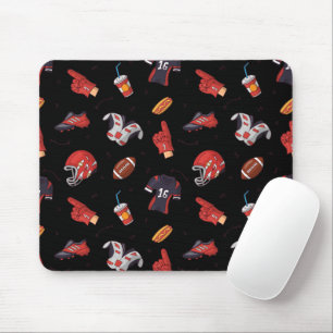 Football Sports Equipment with Food Pattern Mouse Mat