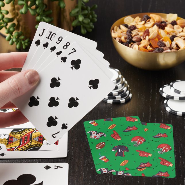 Football Sports Equipment with Food Pattern Playing Cards (In Situ)