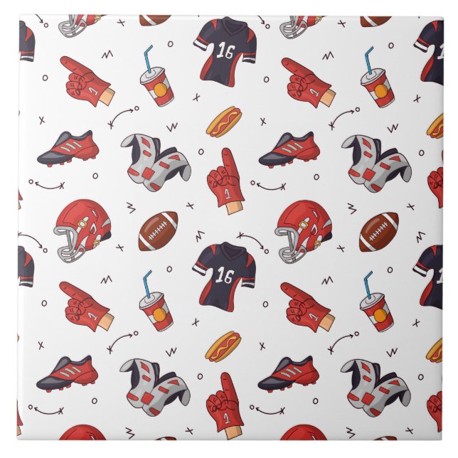 Football Sports Equipment with Food Pattern Tile (Front)