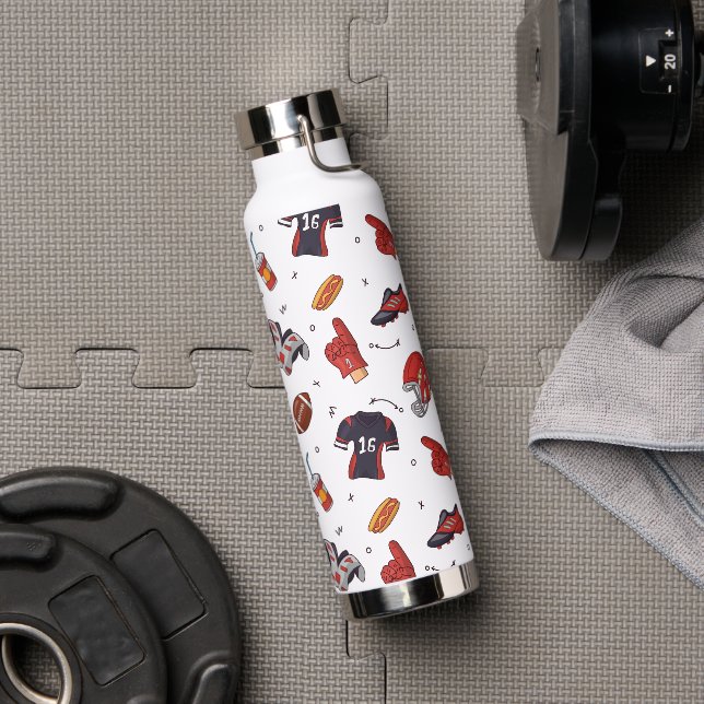 Football Sports Equipment with Food Pattern Water Bottle (Gym)
