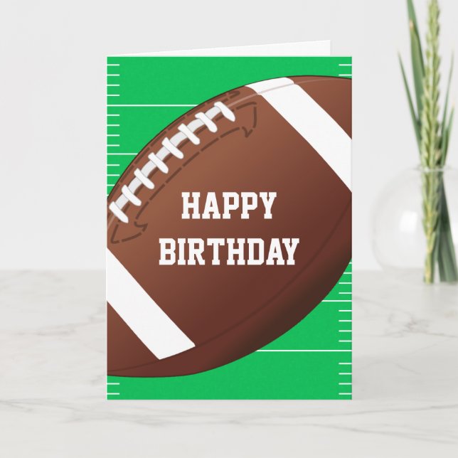 Football Sports Fan Birthday Card (Front)