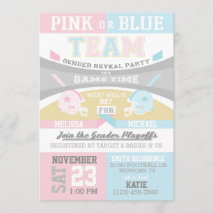 Football Sports Gender Reveal Invitations