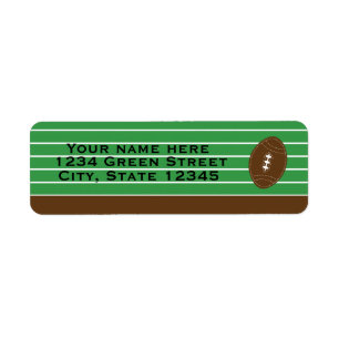 Football Sports Green Brown Party Address Label