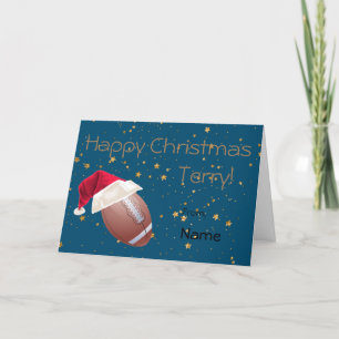 Football Sports Holiday Christmas Personalised  Card