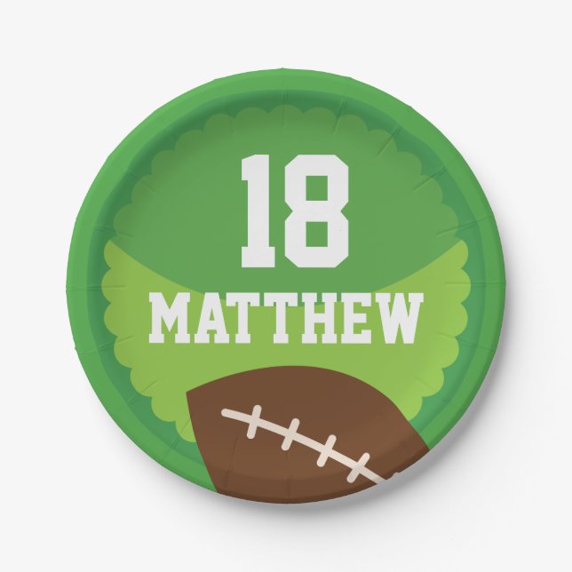 Football Sports Personalised Party Plates (Front)