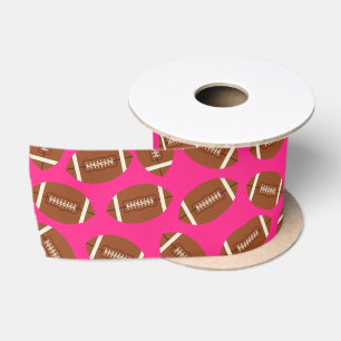 Football Sports Pink Satin Ribbon