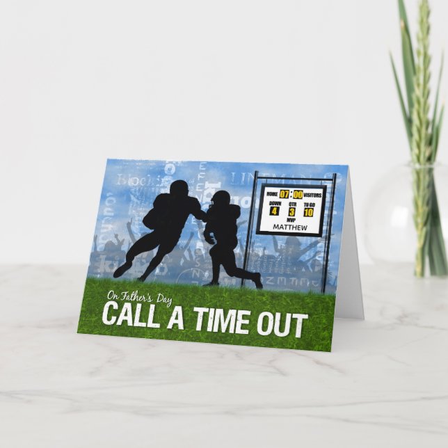 Football Sports Themed Father's Day with Name Card (Front)