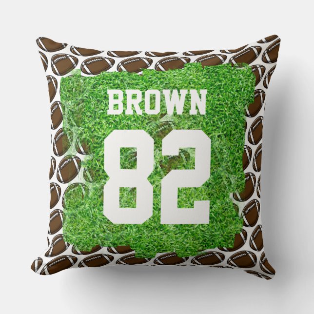Football Sports Turf Team Name Number  Cushion (Front)