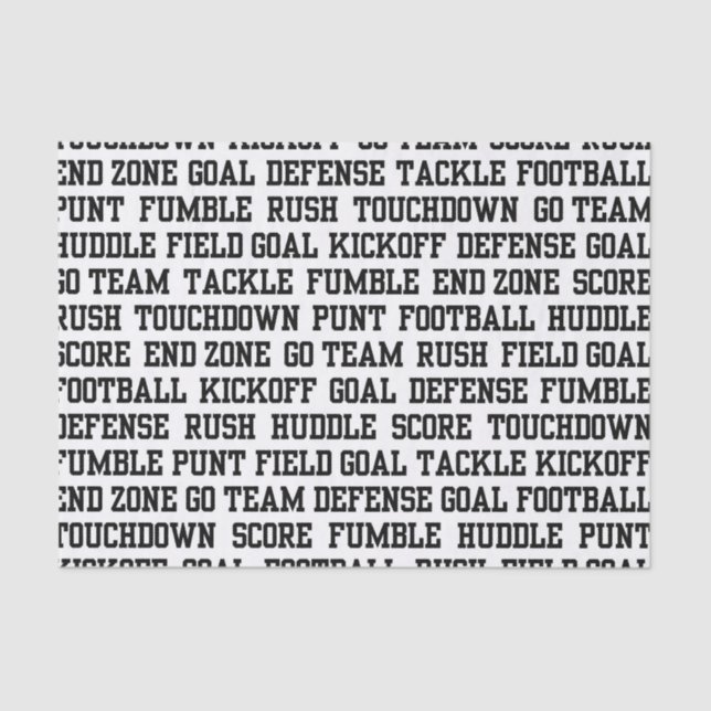 Football sports word art party tissue tissue paper (Front)