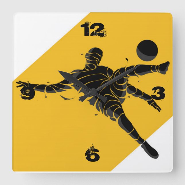 Football Square Wall Clock (Front)