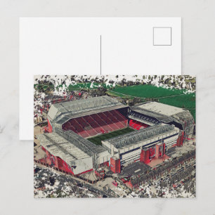 Football Stadium Art - Liverpool, England Postcard
