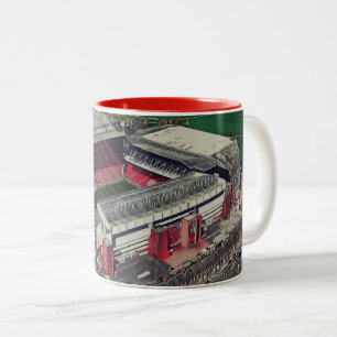 Football Stadium Art - Liverpool, England Two-Tone Coffee Mug