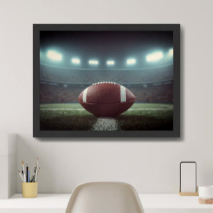 Football Stadium Blue Dramatic Photo Poster