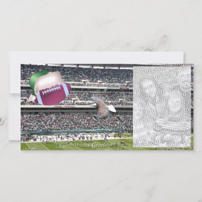 Football Stadium Seasons Greetings Photocard Holiday Card (Front)