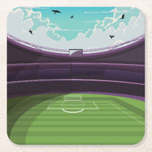 Football Stadium Square Paper Coaster