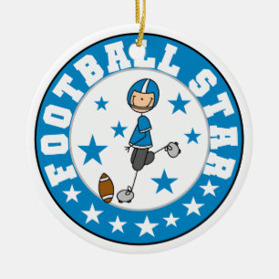 Football Star Ceramic Tree Decoration